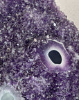 Huge Natural Uruguayan amethyst Cluster with Stalactite Eyes on Metal Stand - MWS2996