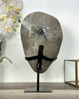 A+ Grade Amethyst Geode on Metal Stand – Stunning Crystal Decor for Shelf Display - MWS2708