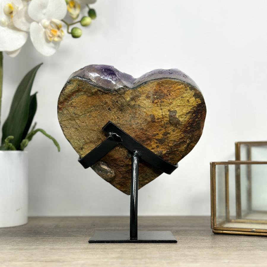 Deep Purple A grade Natural Heart Carving - HST0291
