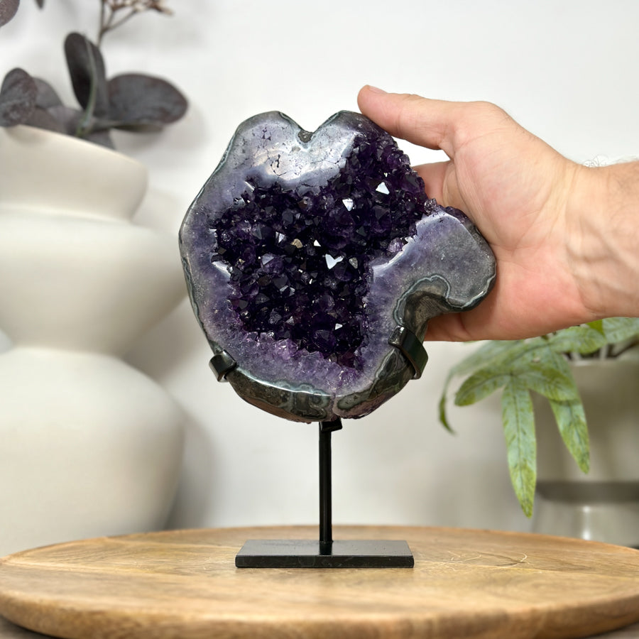 Natural Uruguayan Amethyst Geode on Stand - MWS3050