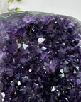 Uruguayan Amethyst Geode with Green Jasper Shell on Metal Stand - MWS2785