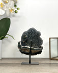 Natural Quartz Crystal Stalactite Formation on Metal Stand - MWS2885