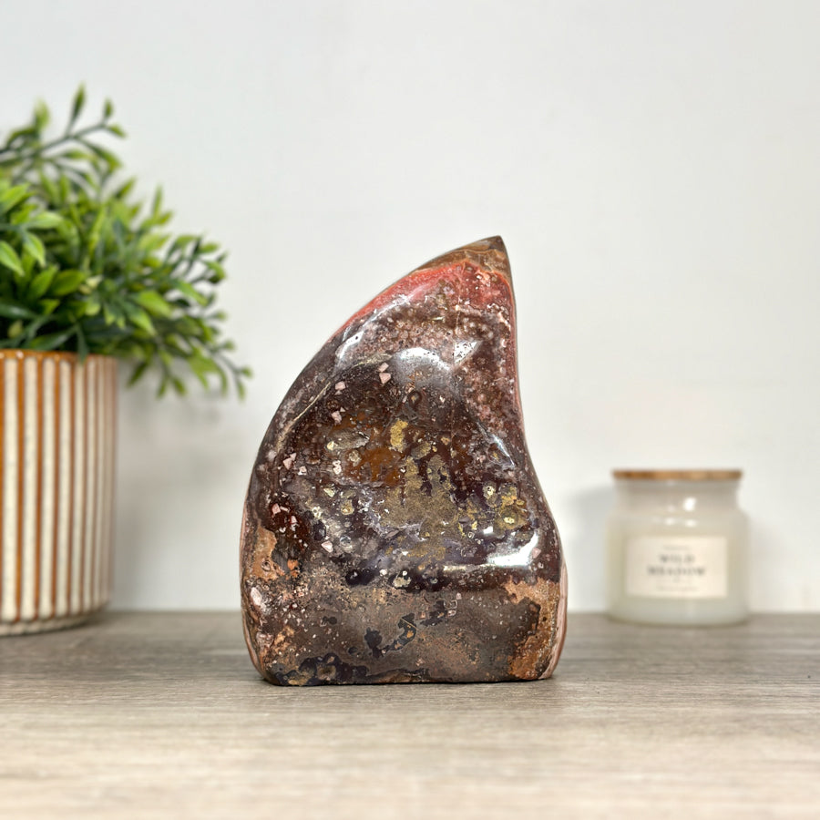 Red Jasper Stone Flame Carving - FST0167