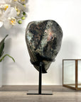 Amethyst Geode with Green Jasper Matrix on Stand – Natural Mineral Specimen - MWS2613