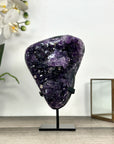 Uruguayan Amethyst Crystals Specimen on Metal Stand - MWS2816