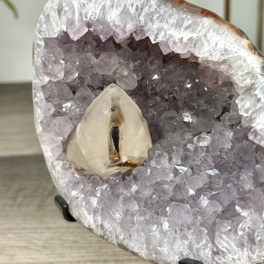 Amethyst Stone Geode with Calcite Crystal - MWS2840