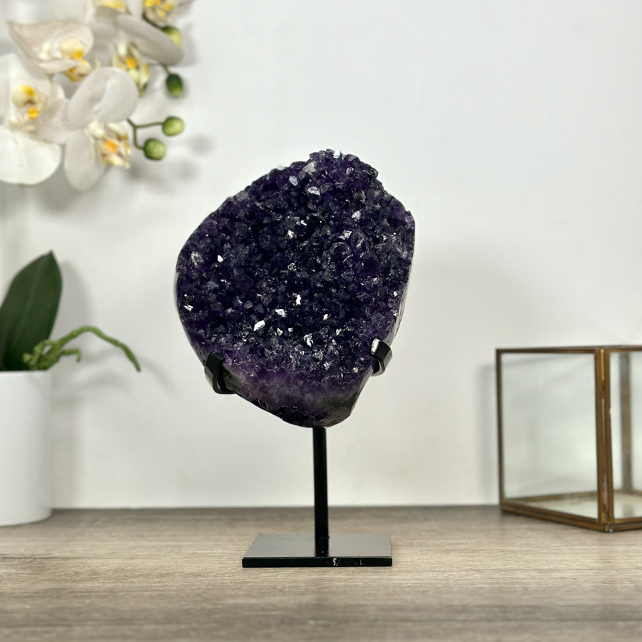 Premium Uruguayan Amethyst Stone on Stand - MWS3026