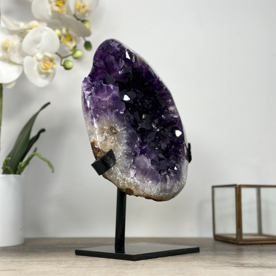 A Grade Amethyst Crystal Cluster with Large Deep Purple Crystals - MWS2032