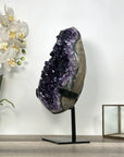 Top Grade Deep Purple Amethyst with Metal Stand – Stunning Crystal Statemen Piece - MWS2747