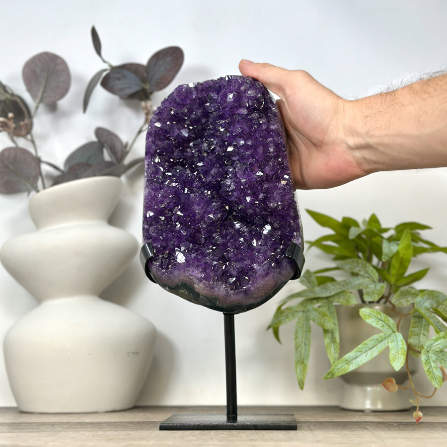 Large Natural Amethyst Stone on Ston from Uruguay - MWS3174
