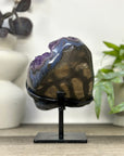 Natural Amethyst & Calcite Formation with Stalactites and Blue Agate Shell - MWS3287