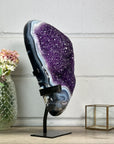 Unique Huge Natural Amethyst & Blue Banded Agate Statement Piece - MWS2604