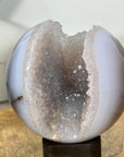 Banded Agate & Druzy Quartz Sphere Geode - SPH0206