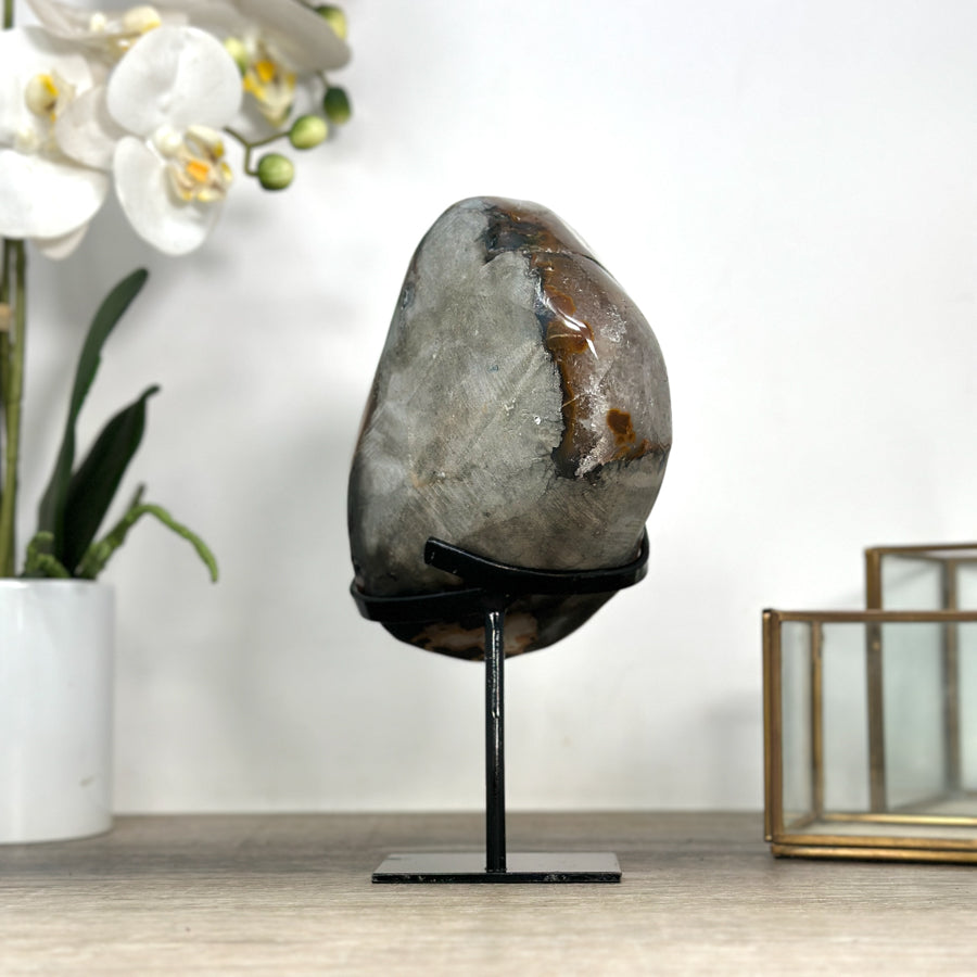 Beautiful Calcite Specimen Covered with Orange Tone Druzy Crystals - MWS2338