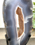 Natural Blue Banded agate & Quartz Druzy Crystal Portal - MWS3250