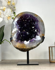 Large Natural Amethyst Geode with Quartz Shell – Deep Purple and Shiny Crystals - MWS2392