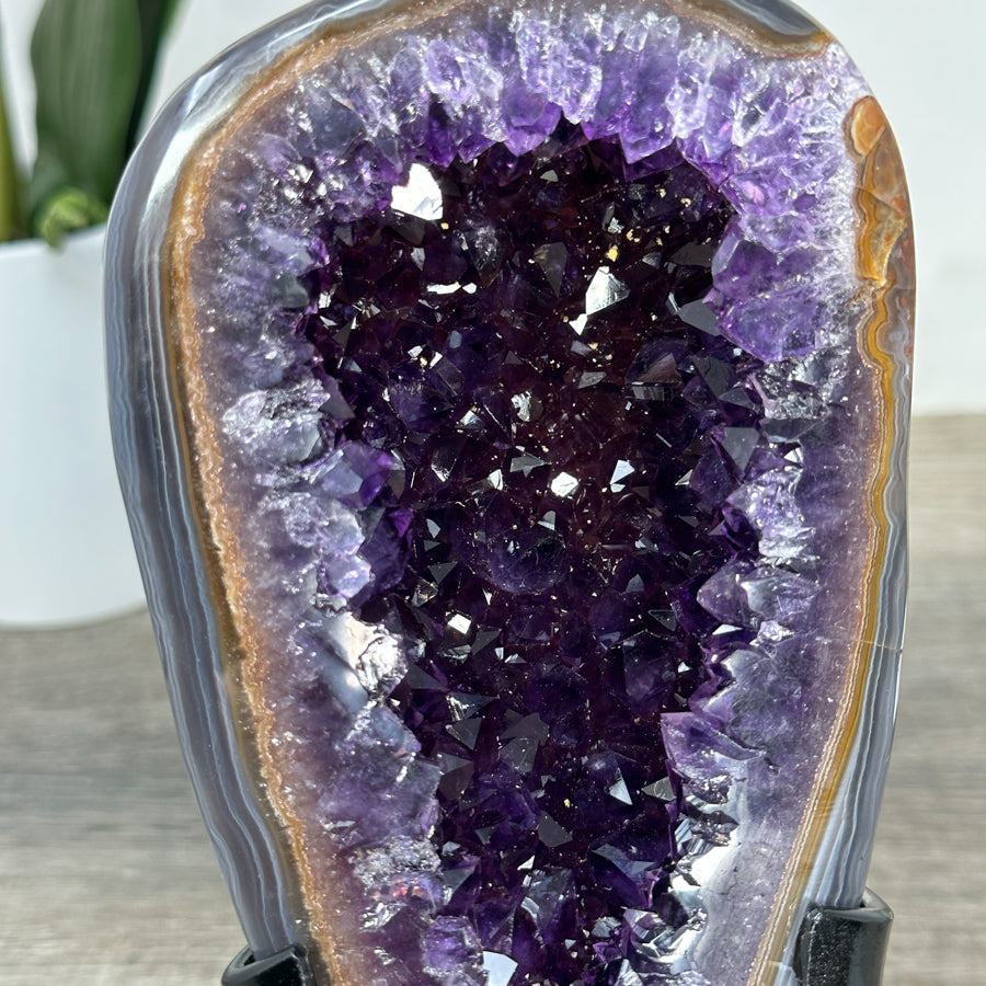 Natural Agate &amp; Amethyst Geode, Stand included - MWS2173