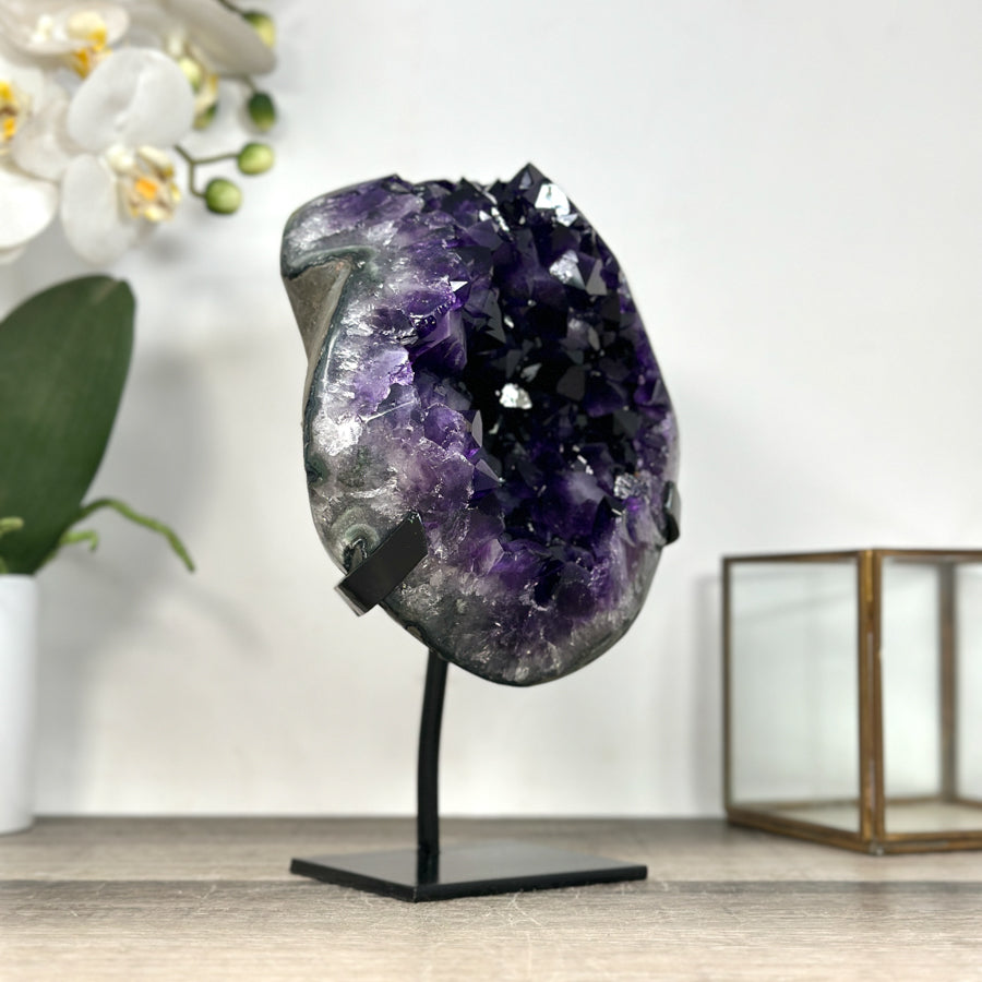 Amethyst Geode with Deep Purple Large Crystals from Uruguay - MWS2930