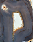 Large Agate & Quartz Druzy Portal - Geode Slice with Stand - MWS2245