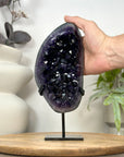 Deep Purple Amethyst Geode on Metal Stand - Perfect for Home Decor - MWS3061