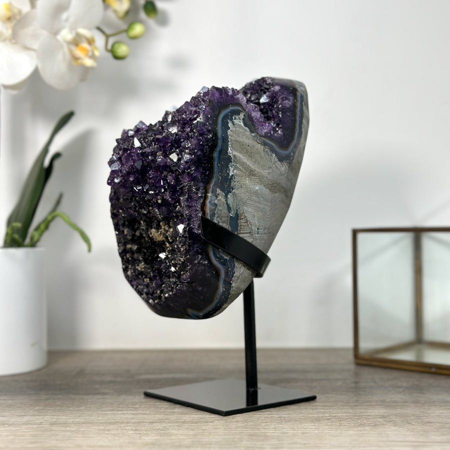 Top Grade Uruguayan Amethyst Crystal with Blue Agate Shell - MWS2480