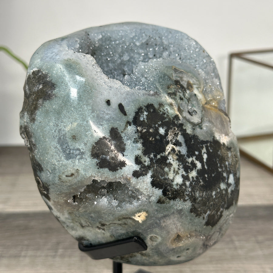 Rare Natural Quartz Druzy Geode with Hematite Formation - MWS2867