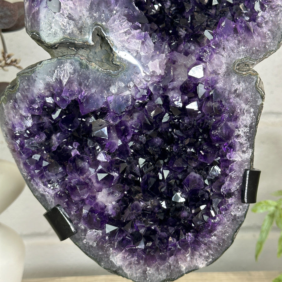 Stunning Natural Deep Purple Amethyst Cluster on Stand - MWS3156
