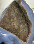 Large Natural Blue Agate & Quartz Druzy Crystal Geode - MWS3361
