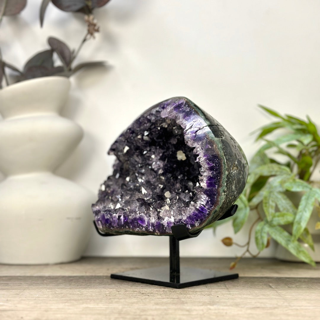 Large Natural Amethyst Geode on Stand for home Decor - MWS3279