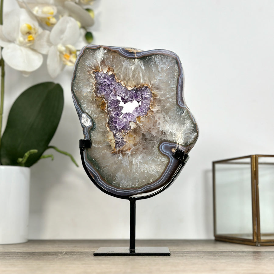Amethyst Geode Slice with Deep Purple Crystals - MWS2907