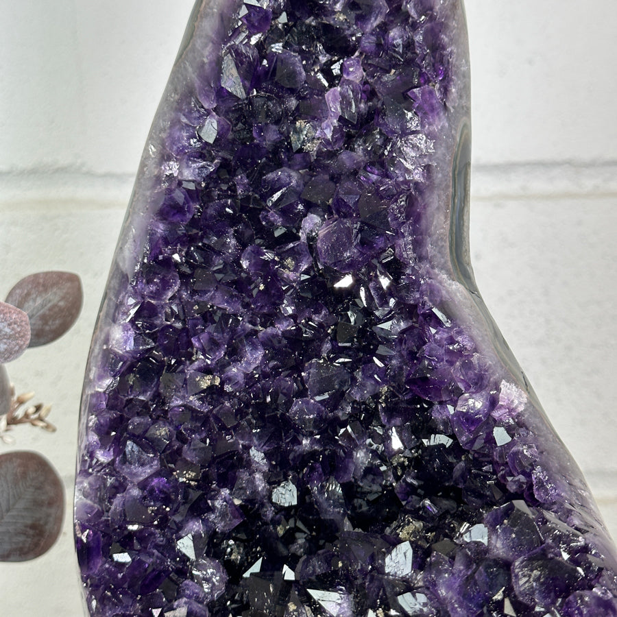 Natural Top Grade Amethyst Cluster on Metal Stand for Home Decor - MWS3150