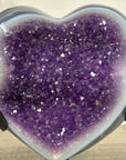 Natural Blue Banded Agate & Amethyst Stone Heart - HST0321