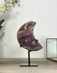 Amethyst Moon Carving on Metal Stand - MWS2577