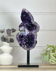 Stunning Natural Deep Purple Amethyst Cluster on Stand - MWS3156