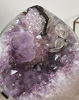 Amethyst Geode on Stand with Deep Purple Crystals and Calcite Formations - MWS2824