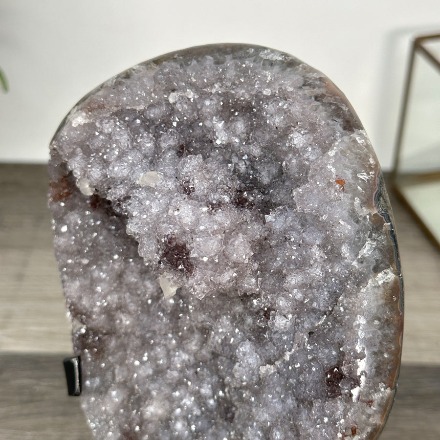 Sugar Quartz Druzy Geode on Stand - MWS2876