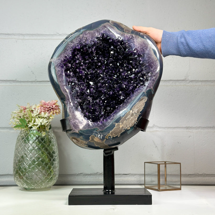 Huge Natural Amethyst Geode with Agate Shell - MWS2440