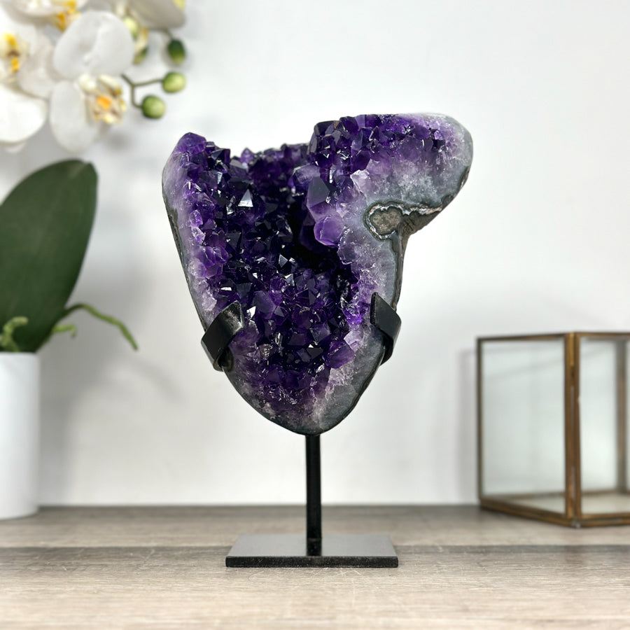 Amethyst Crystal Geode with Deep Purple Crystals – Natural Specimen - MWS2928