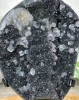 Black Amethyst Galaxy Geode with Calcite Formations - MWS3259