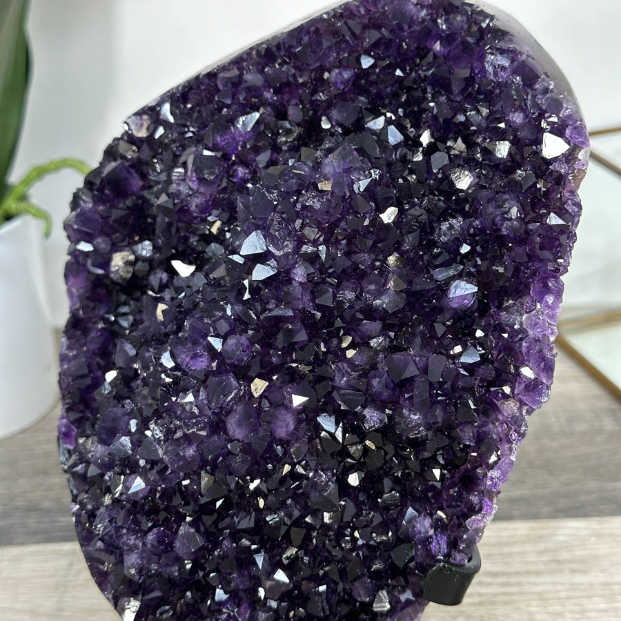 Amethyst Crystal Cluster on Stand – Vibrant Purple for Home Decor Display - MWS2609