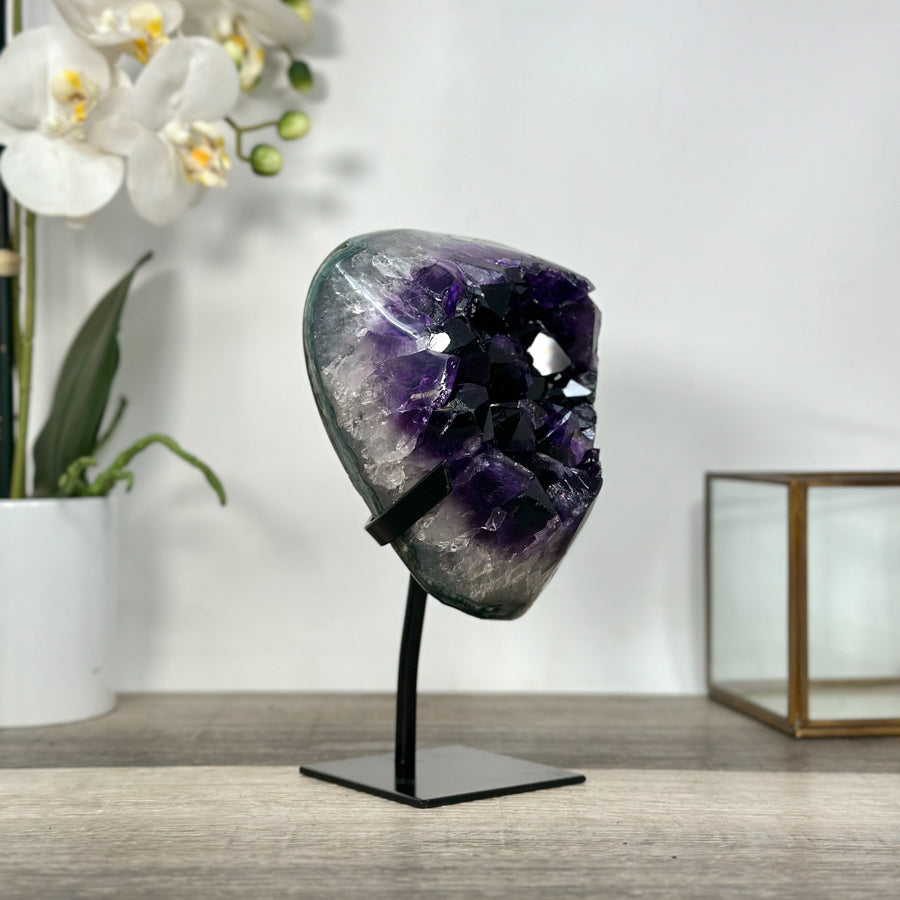 Amethyst Geode Crystal Cluster with Deep Purple Crystals for Home Decor Display - MWS2690