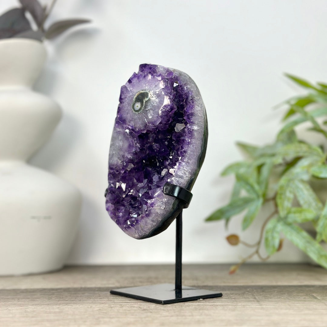 Amethyst Crystal Stone with Stalactite Eyes Fomations - MWS3271