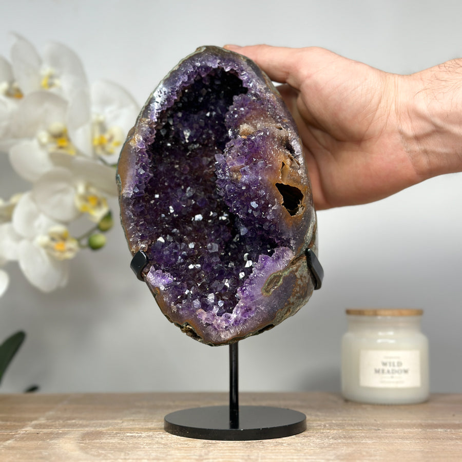Stunning Natural Amethyst Geode with Pseudocalcite Formation - MWS1418