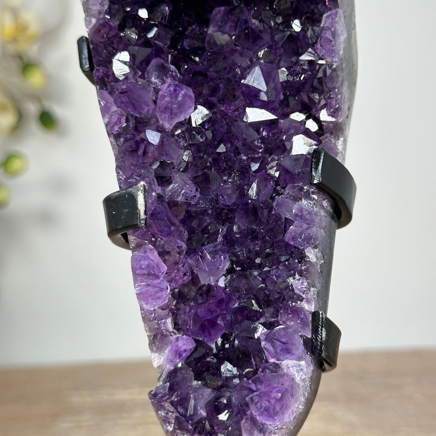 Natural Amethyst Cluster with Calcite &amp; Black Hematite Formation - MWS1799