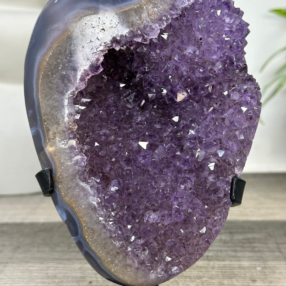 Natural Amethyst Stone with Agate Shell from Uruguay - MWS3346