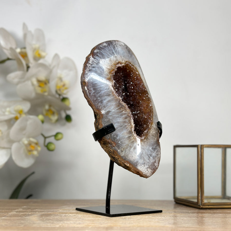 Natural Yellow Quartz Geode Specimen - MWS1979