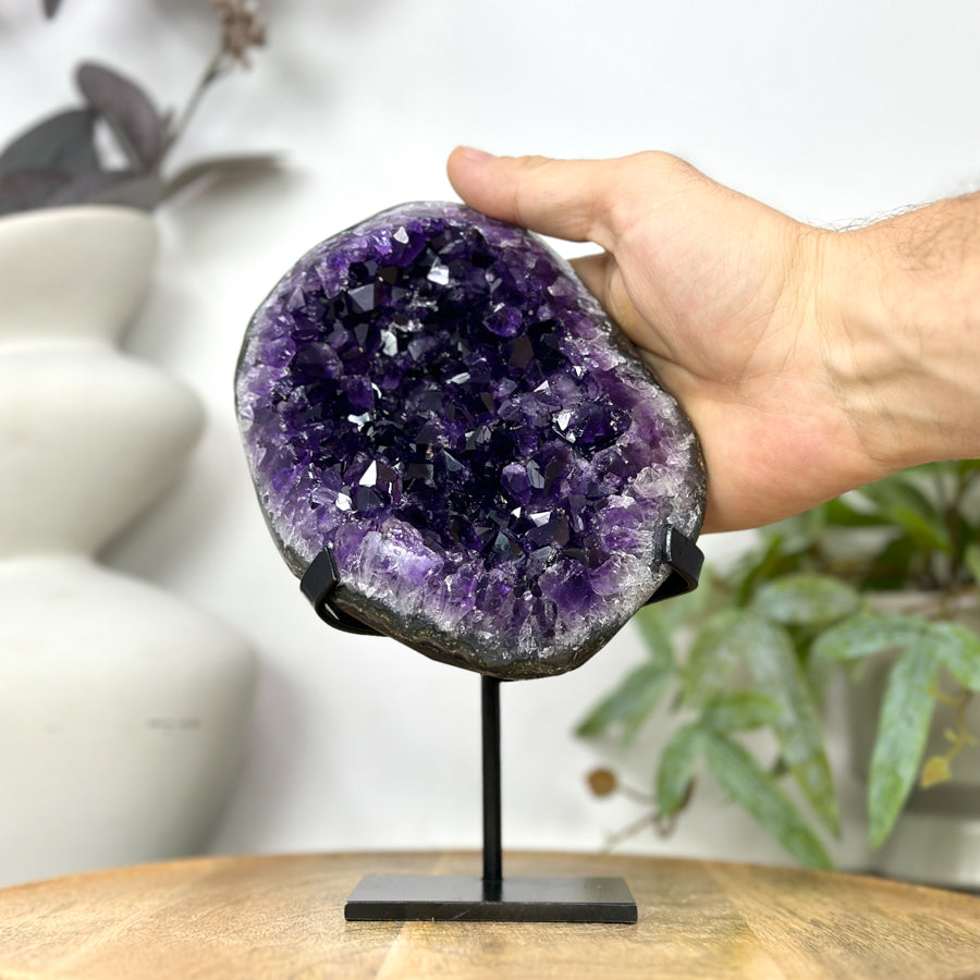 Uruguayan Amethyst Geode on Metal Stand - MWS3253