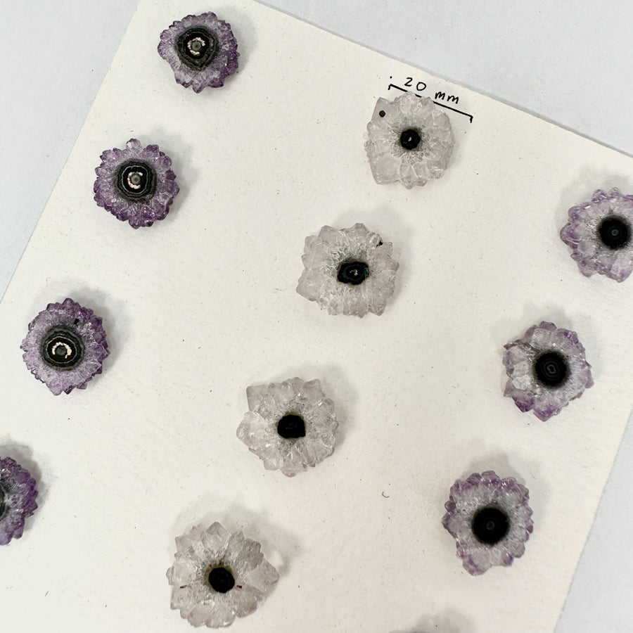 Amethyst &amp; Quartz Stalactite Slices for Jewelers - Wholesale Bulk Pack - STS0063