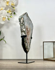 Natural Quartz Stone Slice on Metal Stand - MWS3003