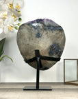 Natural Deep Purple Amethyst Geode on Metal Stand - MWS2783